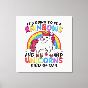 Toile Licorne Mignonne Arc-en-ciel Drôle
