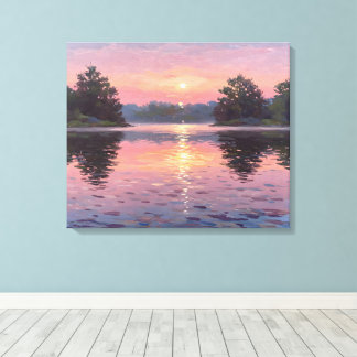 Toile Lienzo Lake During Dusk