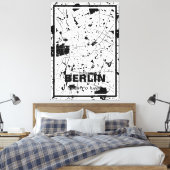 Toile Lienzo mapa minimalista Berlín - Blanco-negro (Insitu(Chambre))