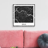 Toile Lienzo mapa minimalista Berlín - Negro-blanco (Insitu(Salon))