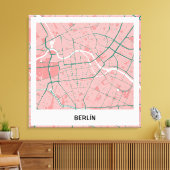 Toile Lienzo mapa minimalista Berlín - Rosa-verde (Insitu(Salon))