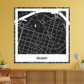 Toile Lienzo mapa minimalista Bilbao - Negro-blanco (Insitu(Salon))