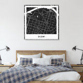 Toile Lienzo mapa minimalista Bilbao - Negro-blanco (Insitu(Chambre))