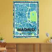 Toile Lienzo mapa minimalista Madrid - Azul-verde (Insitu(Salon))