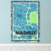 Toile Lienzo mapa minimalista Madrid - Azul-verde (Insitu (Plancher de Bois))