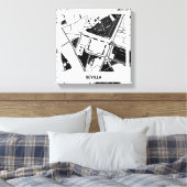 Toile Lienzo mapa minimalista Sevilla - Blanco-Negro (Insitu(Chambre))