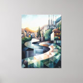 Toile Ligne aérienne de Barcelone géométrique Abstraite (Recto)