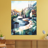 Toile Ligne aérienne de Barcelone géométrique Abstraite (Insitu(Salon))