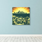 Toile Ligne aérienne de Los Angeles #2 (Insitu (Plancher de Bois))