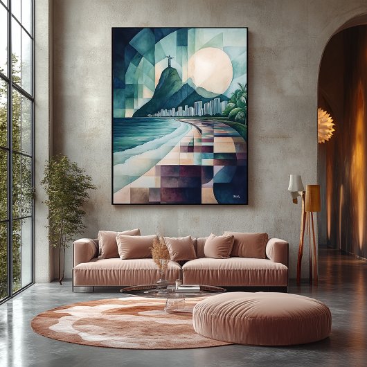 Toile Ligne aérienne géométrique Abstraite de Rio de Jan