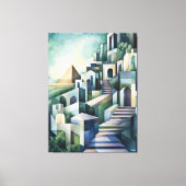 Toile Ligne aérienne géométrique Abstraite du Caire avec (Recto)