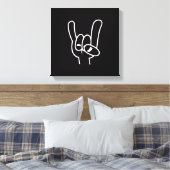 Toile Ligne blanche des cornes diaboliques en métal lour (Insitu(Chambre))