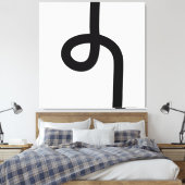 Toile Ligne bouclée - Noir sur blanc (Insitu(Chambre))