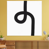 Toile Ligne bouclée - Noir sur blanc (Insitu(Salon))