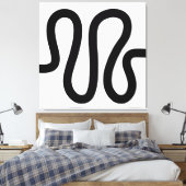 Toile Ligne courbe 01a - Noir sur blanc (Insitu(Chambre))