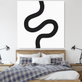 Toile Ligne courbe 02 - Noir sur blanc (Insitu(Chambre))