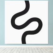 Toile Ligne courbe 02 - Noir sur blanc (Insitu (Plancher de Bois))