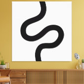 Toile Ligne courbe 02 - Noir sur blanc (Insitu(Salon))