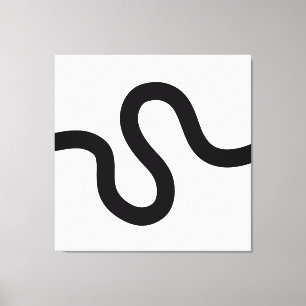 Toile Ligne courbe 02 - Noir sur blanc