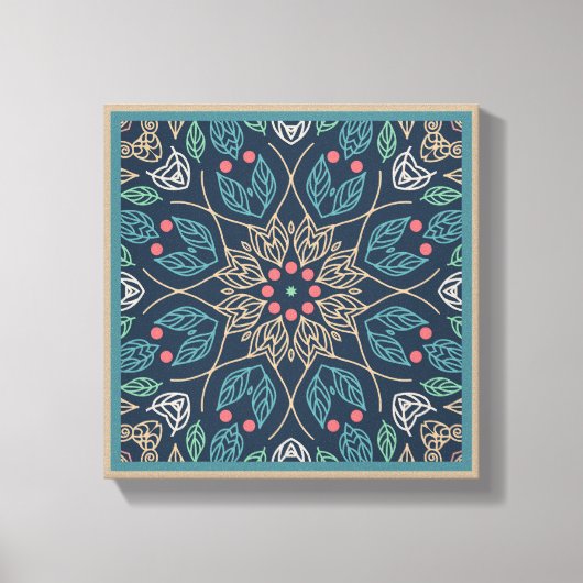 Toile Ligne Feuille bleue Art Abstrait Décor mur origina (Recto)