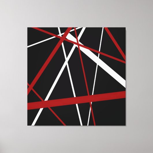 Toile Ligne Moderne Géométrie Urbaine Noir Blanc Rouge (Recto)