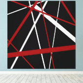 Toile Ligne Moderne Géométrie Urbaine Noir Blanc Rouge (Insitu (Plancher de Bois))