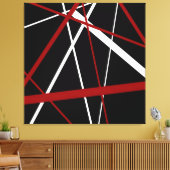 Toile Ligne Moderne Géométrie Urbaine Noir Blanc Rouge (Insitu(Salon))