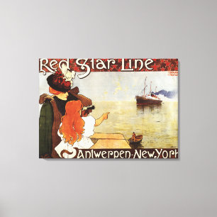 Toile Ligne rouge croisières d'étoile à l'affiche de