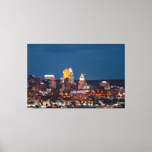 TOILE LIGNE SKYLINE DE CINCINNATI IMPRIMER SUR LES CANVA (Recto)