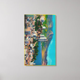 Toile Ligne Skyline de la côte russe avec