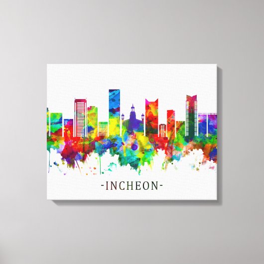 Toile Ligne Skyline d'Incheon Corée du Sud (Recto)