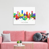 Toile Ligne Skyline d'Incheon Corée du Sud (Insitu(Salon))