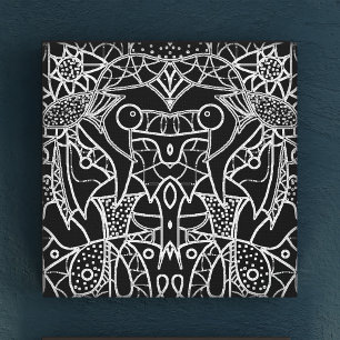 Toile Lignes Abstraites De Calque Tribale Noir Et Blanc 