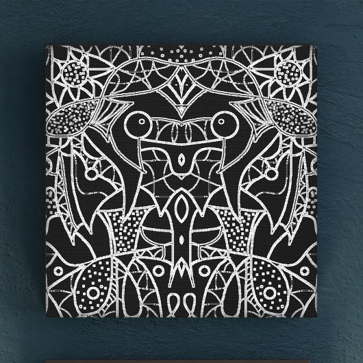 Toile Lignes Abstraites De Calque Tribale Noir Et Blanc 