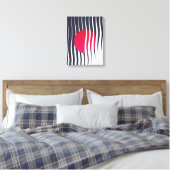 Toile Lignes Cercle rouge Abstrait et Ondes (Insitu(Chambre))