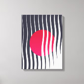 Toile Lignes Cercle rouge Abstrait et Ondes (Recto)