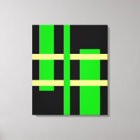 Lignes d'art moderne Abstrait vert jaune noir