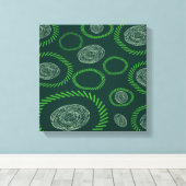 Toile Lignes de cercles géométriques Vert ivoire (Insitu (Plancher de Bois))