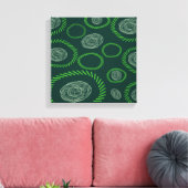Toile Lignes de cercles géométriques Vert ivoire (Insitu(Salon))