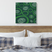 Toile Lignes de cercles géométriques Vert ivoire (Insitu(Chambre))