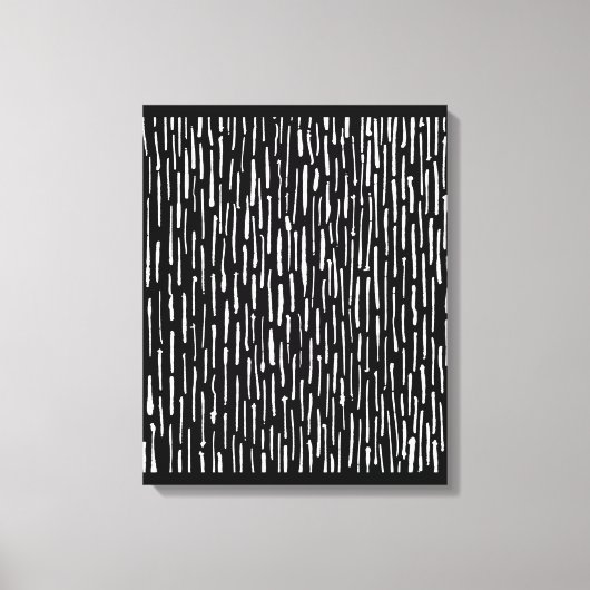 Toile Lignes encrées - Blanc sur Noir (Recto)