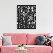 Toile Lignes encrées - Blanc sur Noir (Insitu(Salon))
