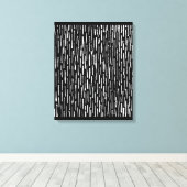 Toile Lignes encrées - Blanc sur Noir (Insitu (Plancher de Bois))