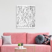 Toile Lignes encrées - Noir sur Blanc (Insitu(Salon))