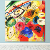 Toile Lignes noires par Kandinsky Stretted Canvas Print (Insitu (Plancher de Bois))