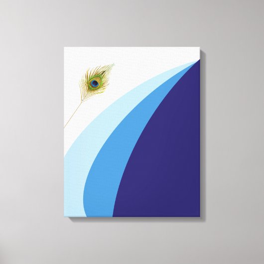 Toile Lignes ondulées modernes dans des nuances de bleu (Recto)