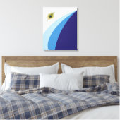 Toile Lignes ondulées modernes dans des nuances de bleu (Insitu(Chambre))