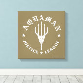 Toile Ligue de Justice | Aquaman Retro Trident Emblem (Insitu (Plancher de Bois))