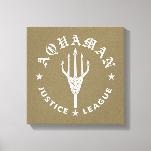 Toile Ligue de Justice | Aquaman Retro Trident Emblem (Recto)