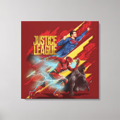 Toile Ligue de Justice | Badge Superman, Flash et Batman (Recto)